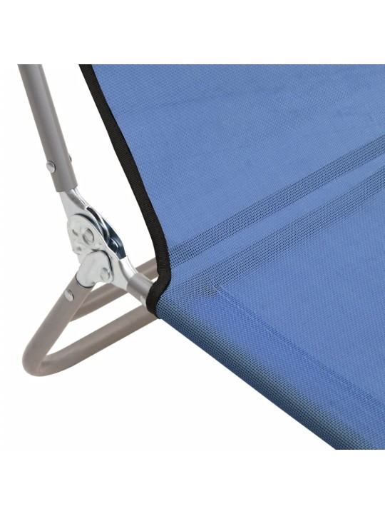 Skládací lehátka 2 ks modrá textilen a ocel