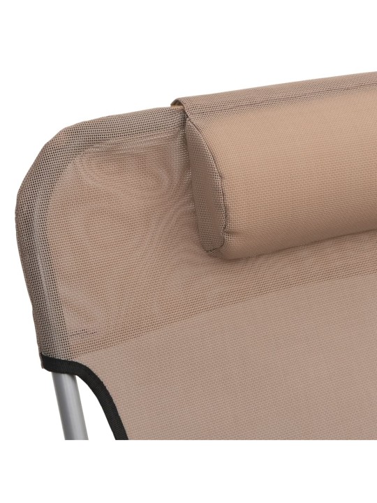 Skládací lehátka 2 ks taupe textilen a ocel