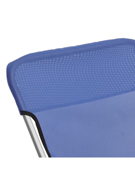 Skládací plážová křesla 2 ks modrá textilen a práškovaná ocel