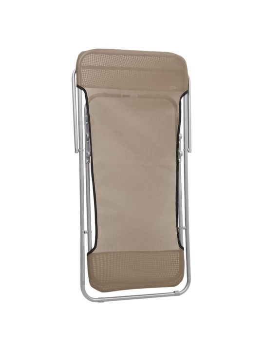 Skládací plážová křesla 2 ks taupe textilen a práškovaná ocel