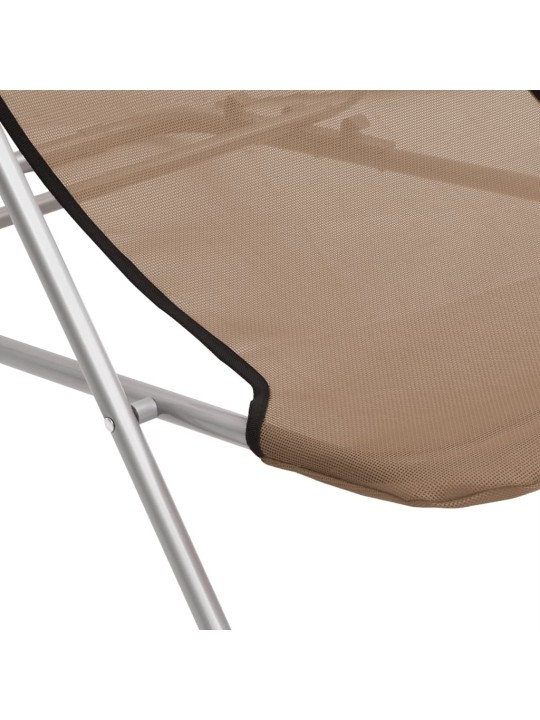 Skládací plážová křesla 2 ks taupe textilen a práškovaná ocel