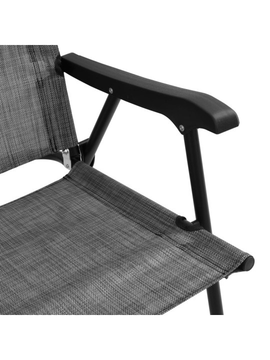 Skládací zahradní židle 2 ks šedá melanž ocel a textilen