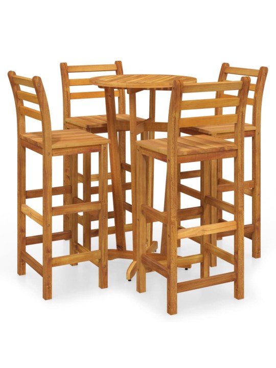 5dílný zahradní barový set masivní akáciové dřevo
