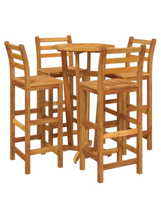 5dílný zahradní barový set masivní akáciové dřevo