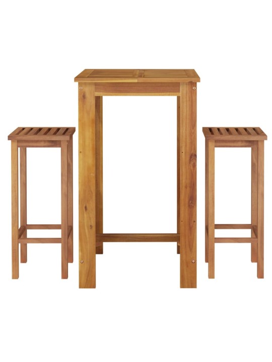 3dílný zahradní barový set masivní akáciové dřevo