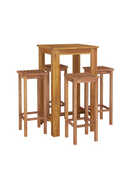 5dílný zahradní barový set masivní akáciové dřevo