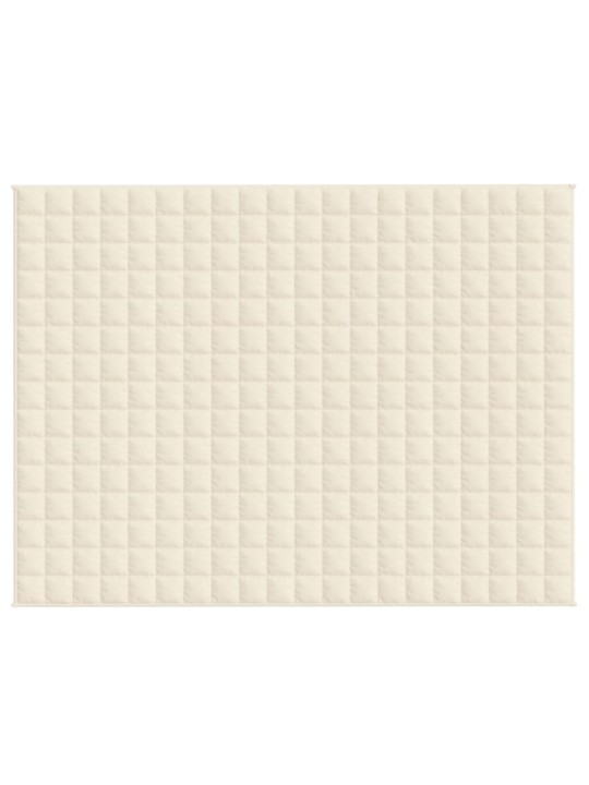Zátěžová deka světle krémová 152 x 203 cm 7 kg textil