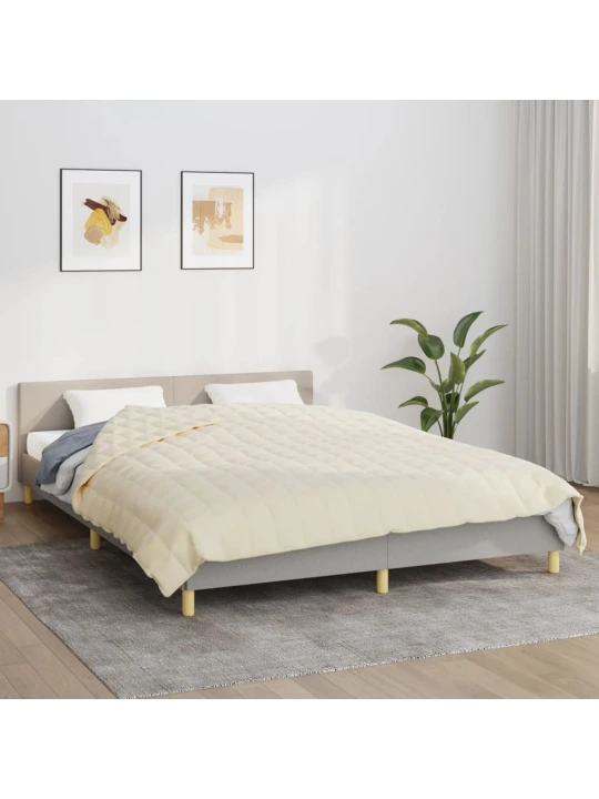 Zátěžová deka světle krémová 220 x 240 cm 11 kg textil