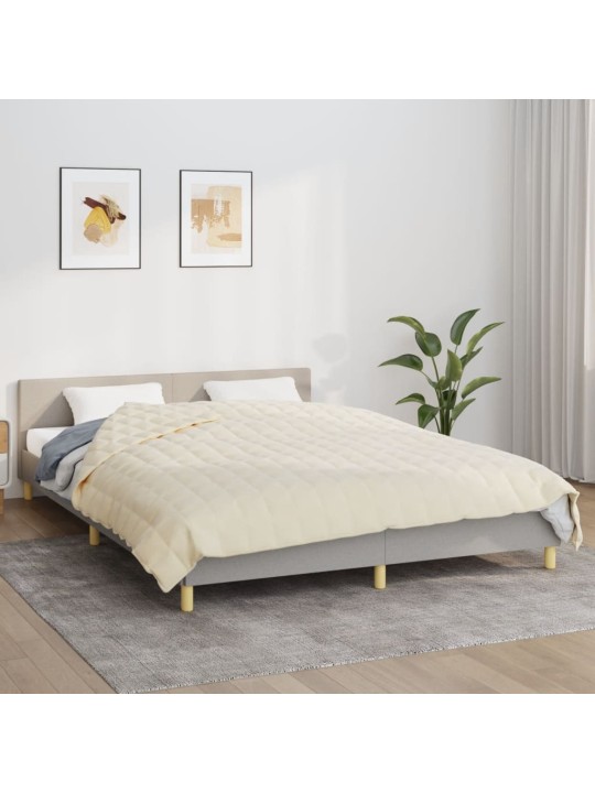 Zátěžová deka světle krémová 220 x 230 cm 15 kg textil
