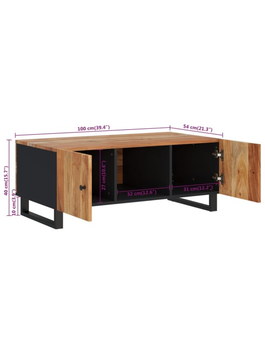 Konferenční stolek 100 x 54 x 40 cm masivní akácie a kompozit