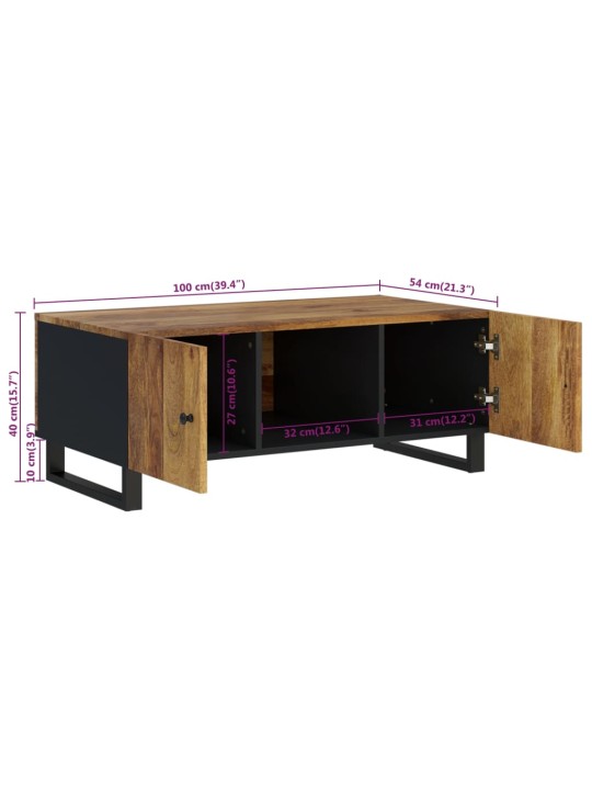 Konferenční stolek 100x54x40 cm masivní mangovník a kompozit