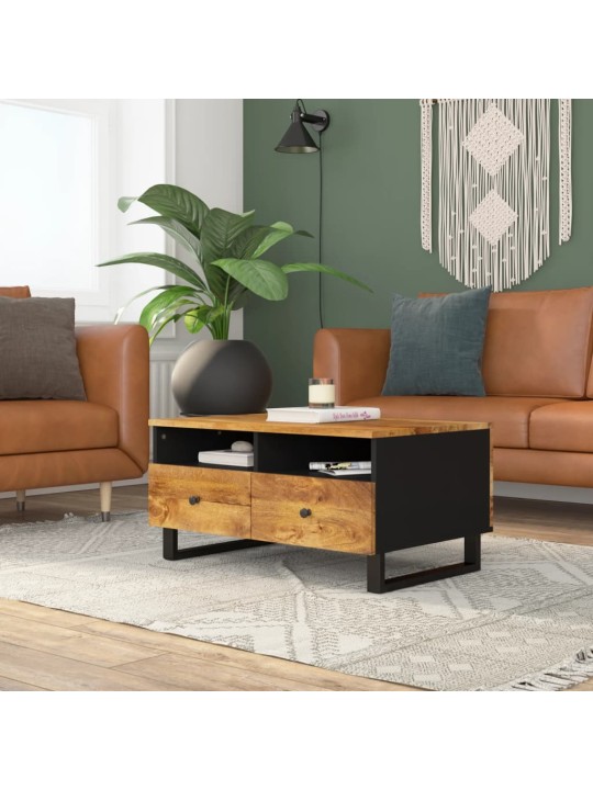 Konferenční stolek 80 x 54 x 40 cm masivní mangovník a kompozit