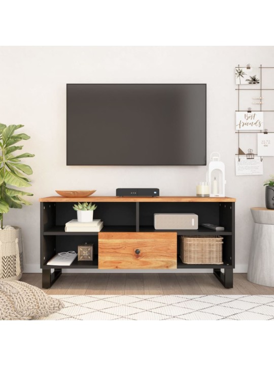 TV skříňka 100 x 33 x 46 cm masivní akácie a kompozitní dřevo