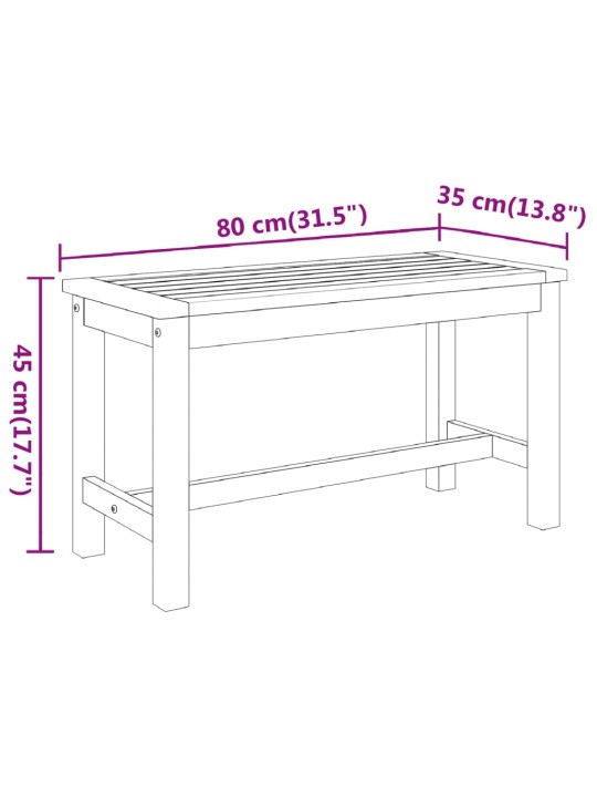Zahradní lavice 80 x 35 x 45 cm masivní akáciové dřevo
