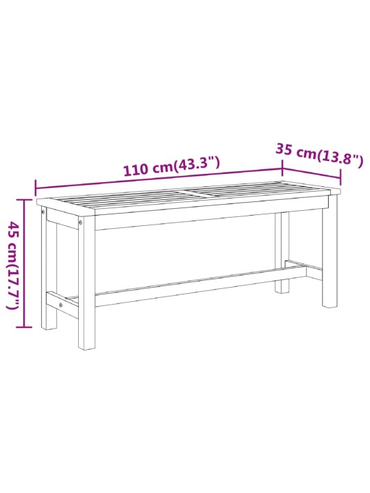 Zahradní lavice 110 x 35 x 45 cm masivní akáciové dřevo