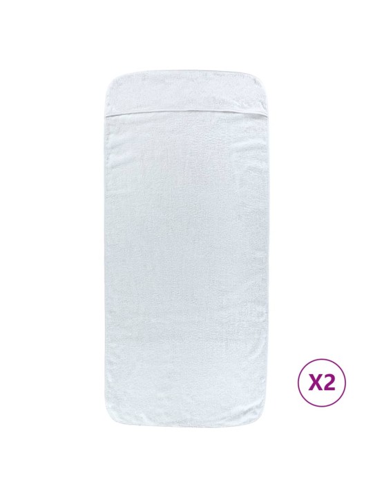 Plážové osušky 2 ks bílé 60 x 135 cm textil 400 GSM