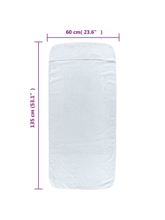 Plážové osušky 2 ks bílé 60 x 135 cm textil 400 GSM