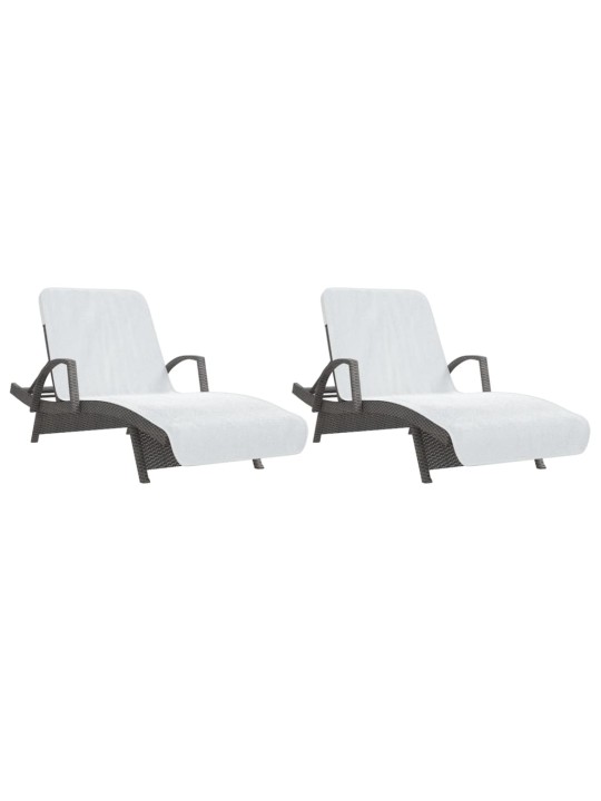 Plážové osušky 2 ks bílé 75 x 200 cm textil 400 GSM