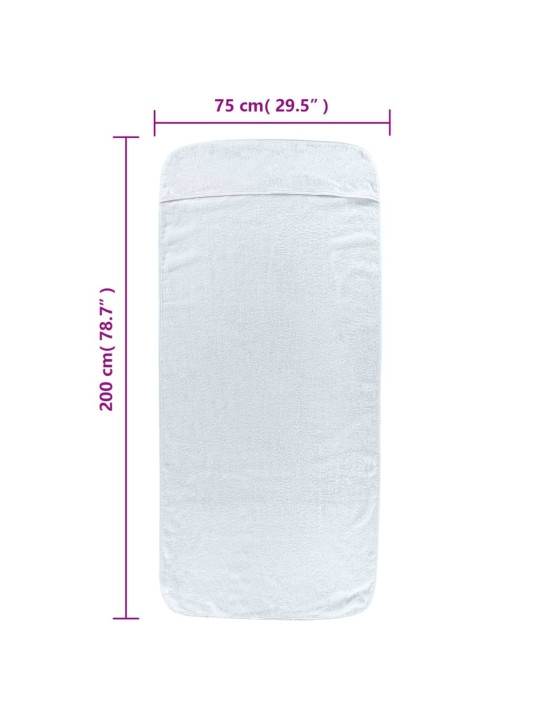 Plážové osušky 2 ks bílé 75 x 200 cm textil 400 GSM