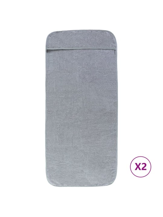 Plážové osušky 2 ks šedé 60 x 135 cm textil 400 GSM