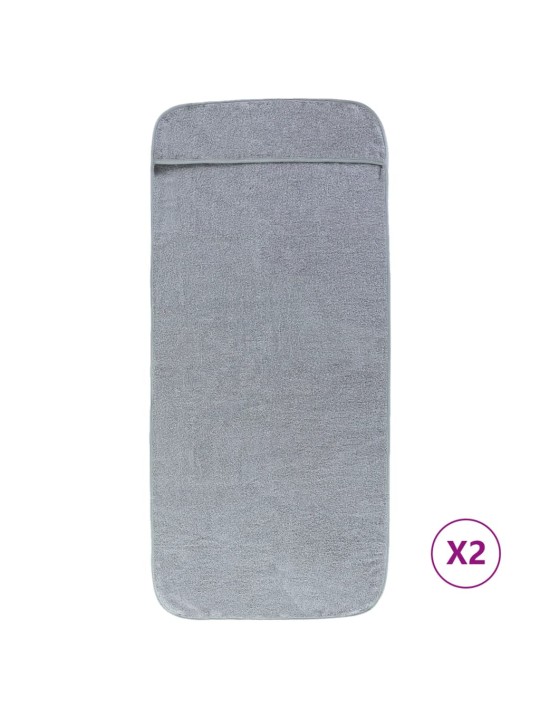Plážové osušky 2 ks šedé 75 x 200 cm textil 400 GSM