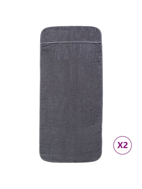 Plážové osušky 2 ks antracitové 60 x 135 cm textil 400 GSM