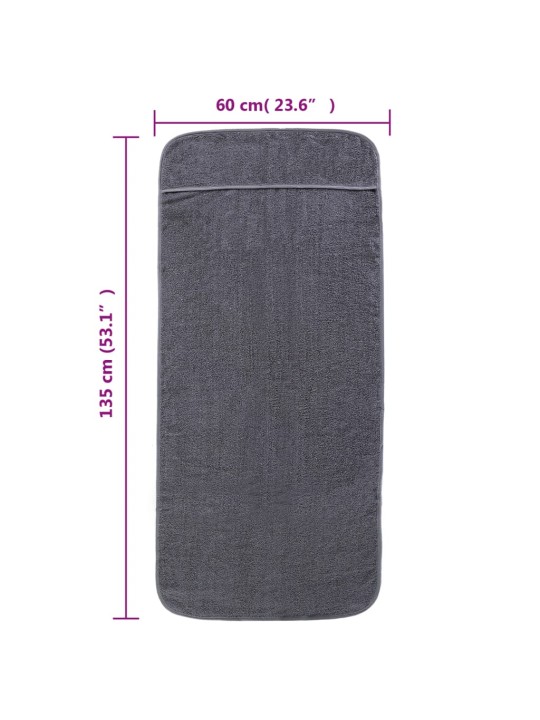 Plážové osušky 2 ks antracitové 60 x 135 cm textil 400 GSM