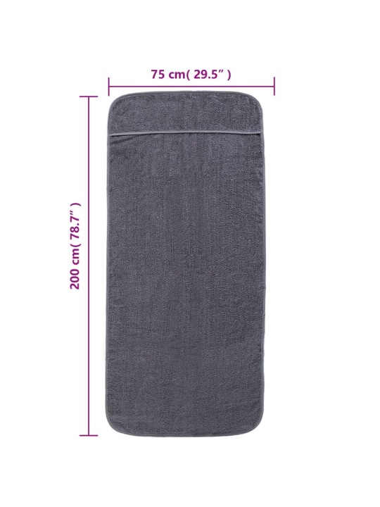 Plážové osušky 2 ks antracitové 75 x 200 cm textil 400 GSM