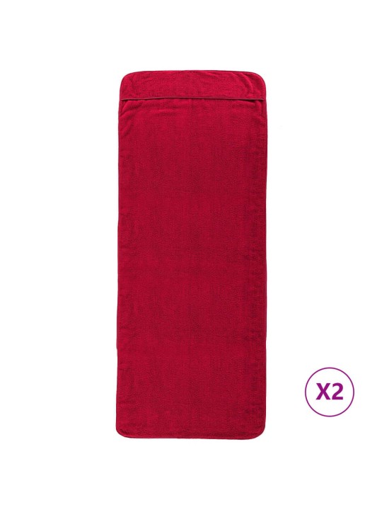 Plážové osušky 2 ks vínové 75 x 200 cm textil 400 GSM