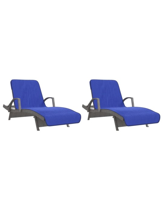 Plážové osušky 2 ks královsky modré 75 x 200 cm textil 400 GSM