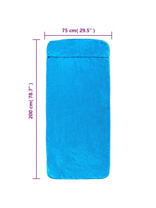 Plážové osušky 2 ks tyrkysové 75 x 200 cm textil 400 GSM