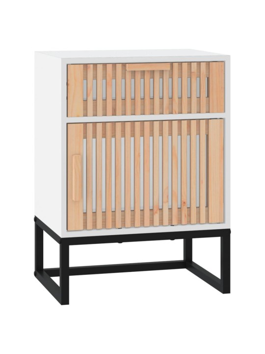 Noční stolky 2 ks bílé 40x30x55,5 cm kompozitní dřevo a železo