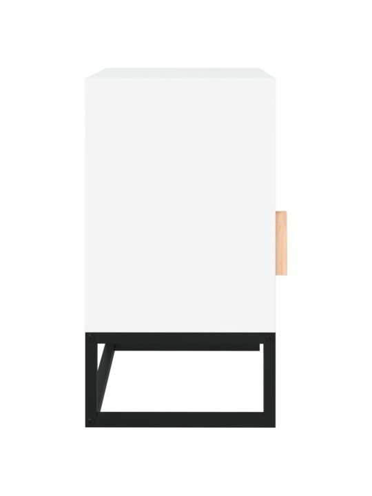 Noční stolky 2 ks bílé 40x30x55,5 cm kompozitní dřevo a železo