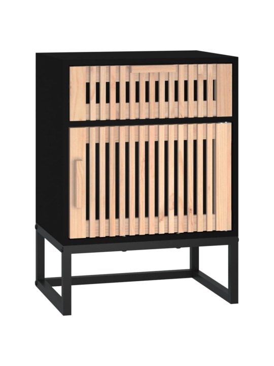 Noční stolky 2 ks černé 40x30x55,5 cm kompozitní dřevo a železo