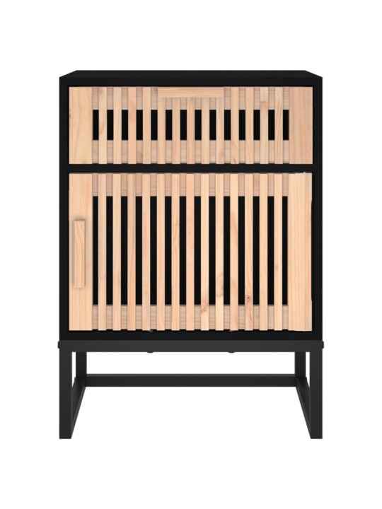 Noční stolky 2 ks černé 40x30x55,5 cm kompozitní dřevo a železo