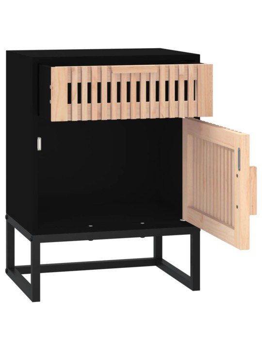 Noční stolky 2 ks černé 40x30x55,5 cm kompozitní dřevo a železo