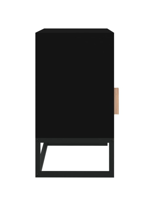 Noční stolky 2 ks černé 40x30x55,5 cm kompozitní dřevo a železo
