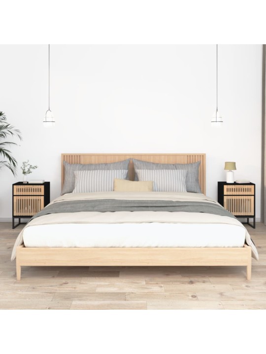 Noční stolky 2 ks černé 40x30x55,5 cm kompozitní dřevo a železo