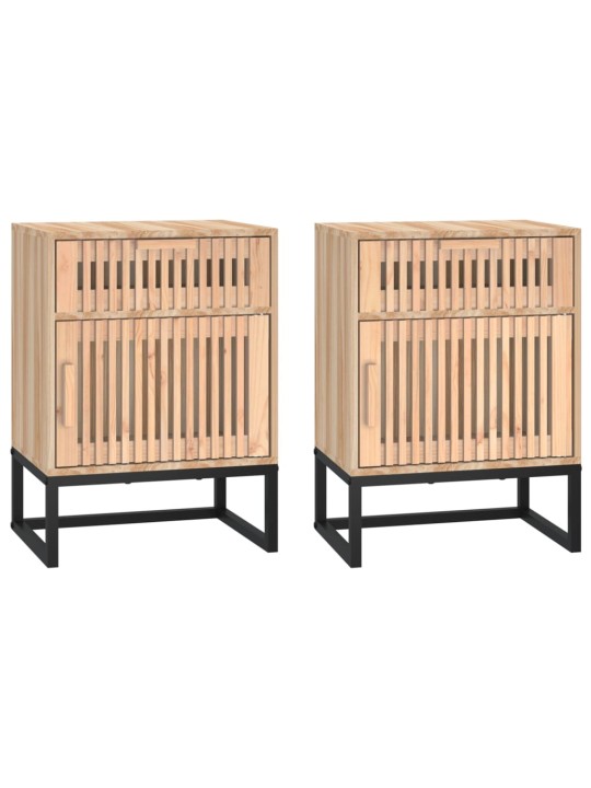 Noční stolky 2 ks 40 x 30 x 55,5 cm kompozitní dřevo a železo