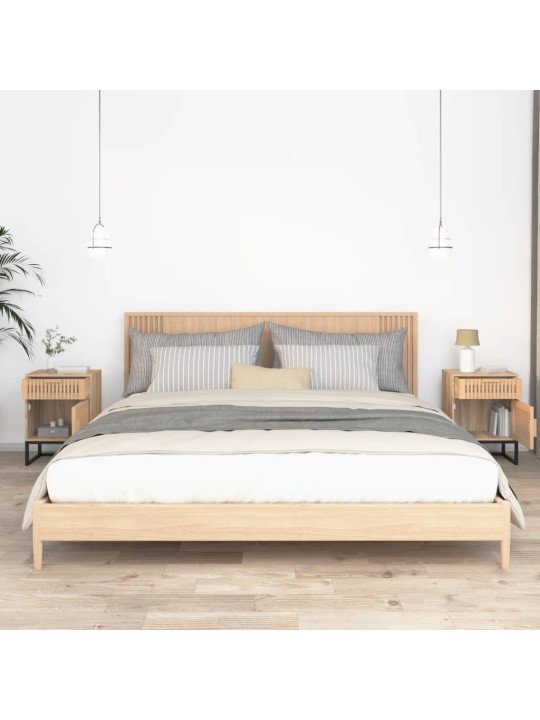 Noční stolky 2 ks 40 x 30 x 55,5 cm kompozitní dřevo a železo