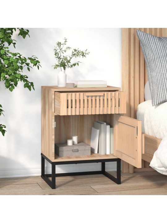 Noční stolky 2 ks 40 x 30 x 55,5 cm kompozitní dřevo a železo