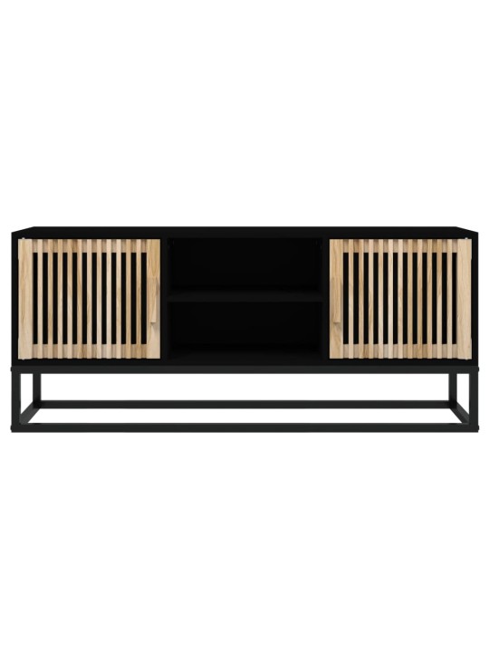 TV skříňka černá 105 x 30 x 45 cm kompozitní dřevo a železo