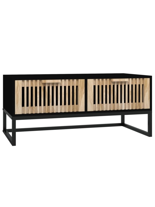 Konferenční stolek černý 80x40x35 cm kompozitní dřevo a železo