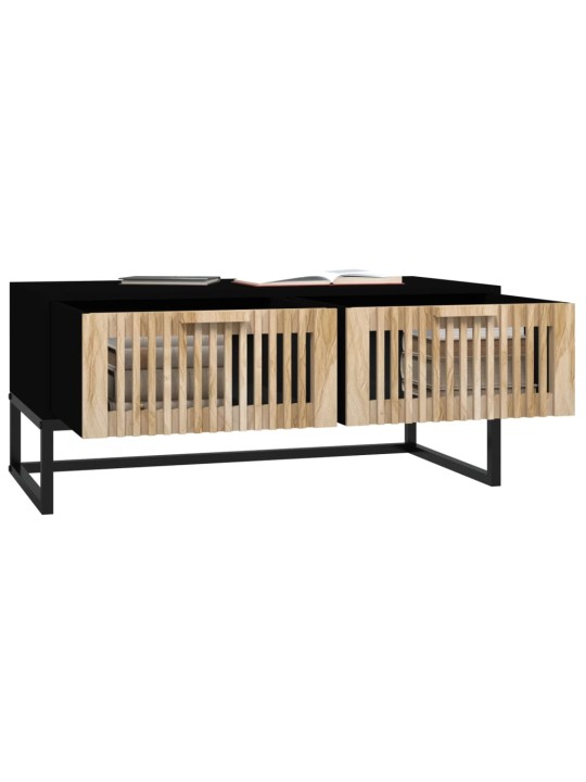 Konferenční stolek černý 80x40x35 cm kompozitní dřevo a železo