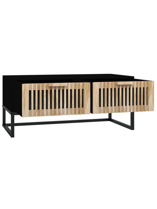Konferenční stolek černý 80x40x35 cm kompozitní dřevo a železo