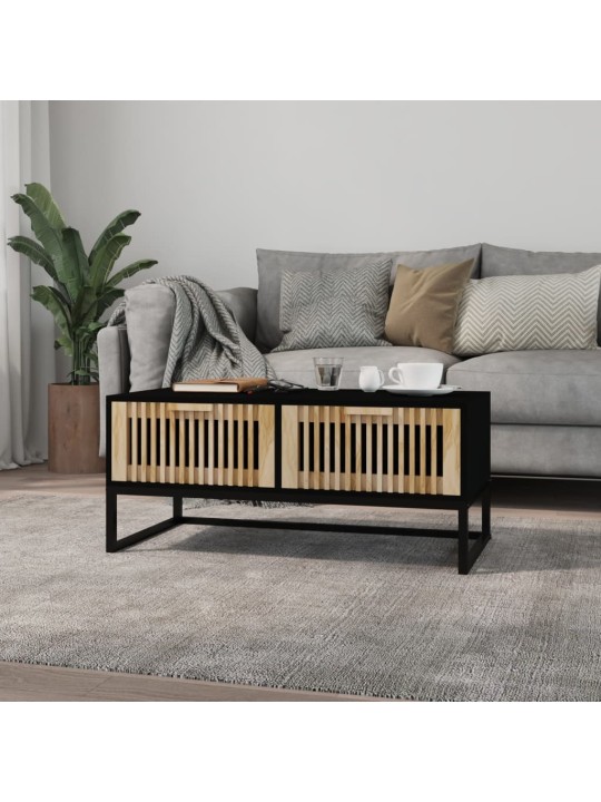 Konferenční stolek černý 80x40x35 cm kompozitní dřevo a železo