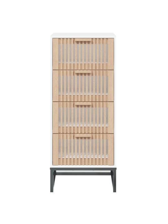 Komoda bílá 40 x 30 x 95 cm kompozitní dřevo