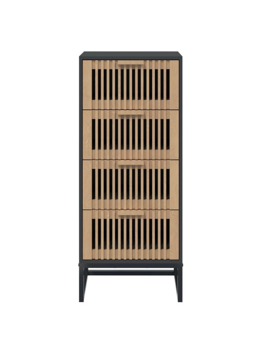 Komoda černá 40 x 30 x 95 cm kompozitní dřevo