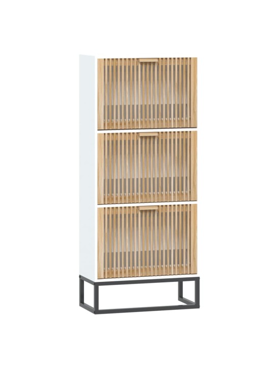 Botník bílý 52 x 25 x 120 cm kompozitní dřevo