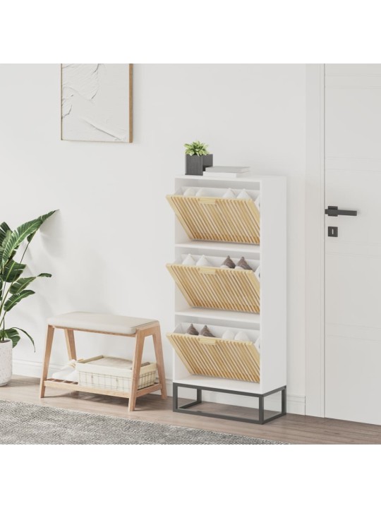 Botník bílý 52 x 25 x 120 cm kompozitní dřevo